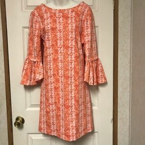 Lissa Mar Small Orange Seahorse Dress fit & flare‎